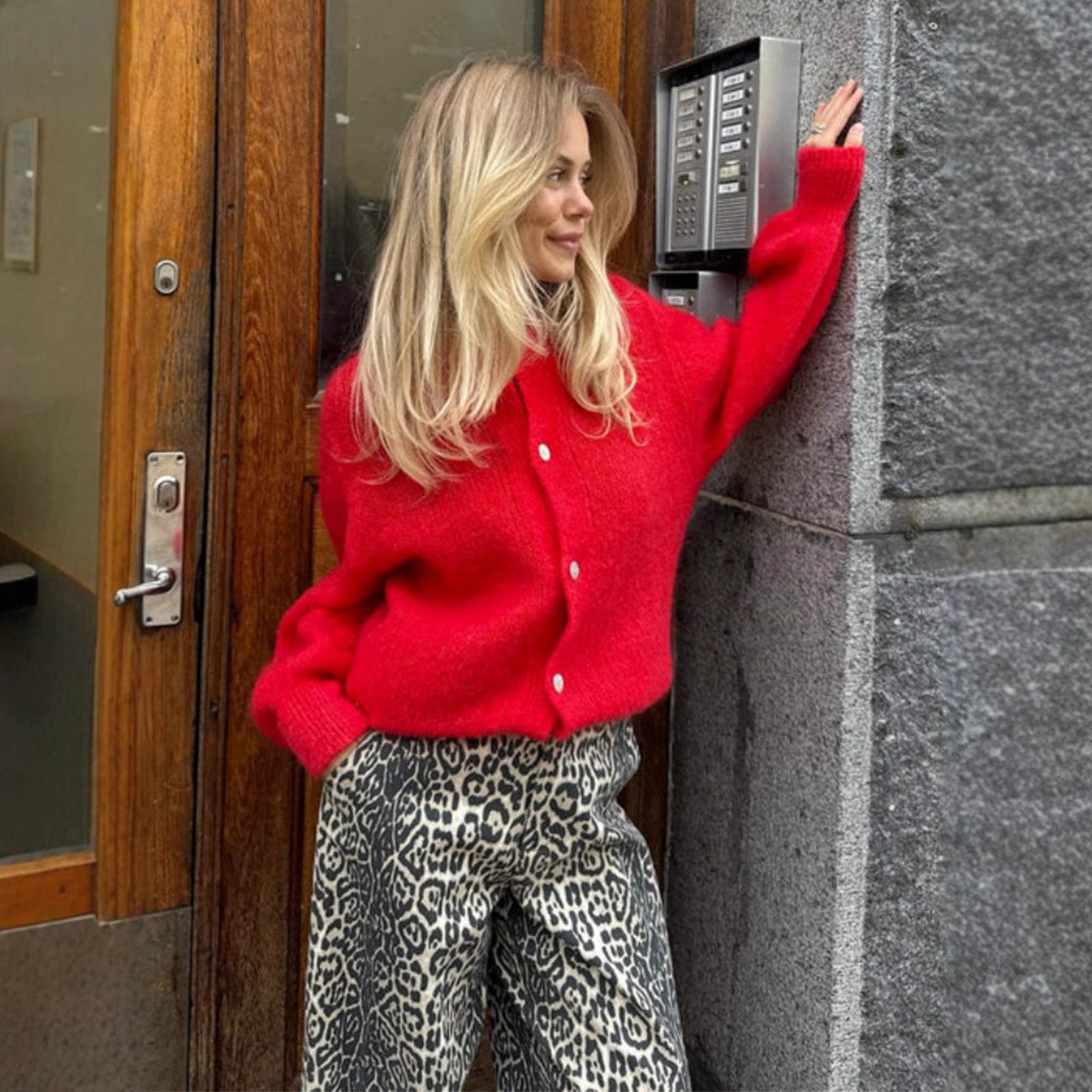 糖果色针织开衫女欧美秋冬马海毛纯色开衫马卡龙色毛衣开衫女