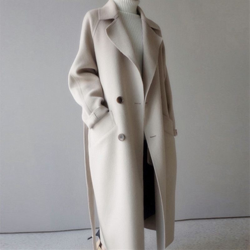 呢子大衣女秋冬新款韩版长款时尚宽松过膝收腰系带毛呢外套女,个性定制/设计服务/DIY,连衣裙加工定制,淘宝优惠券,粉丝福利购,淘宝优惠卷