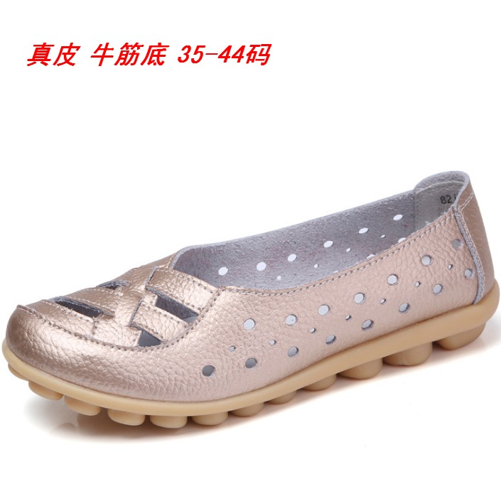 真皮镂空透气夏季妈妈洞洞鞋
