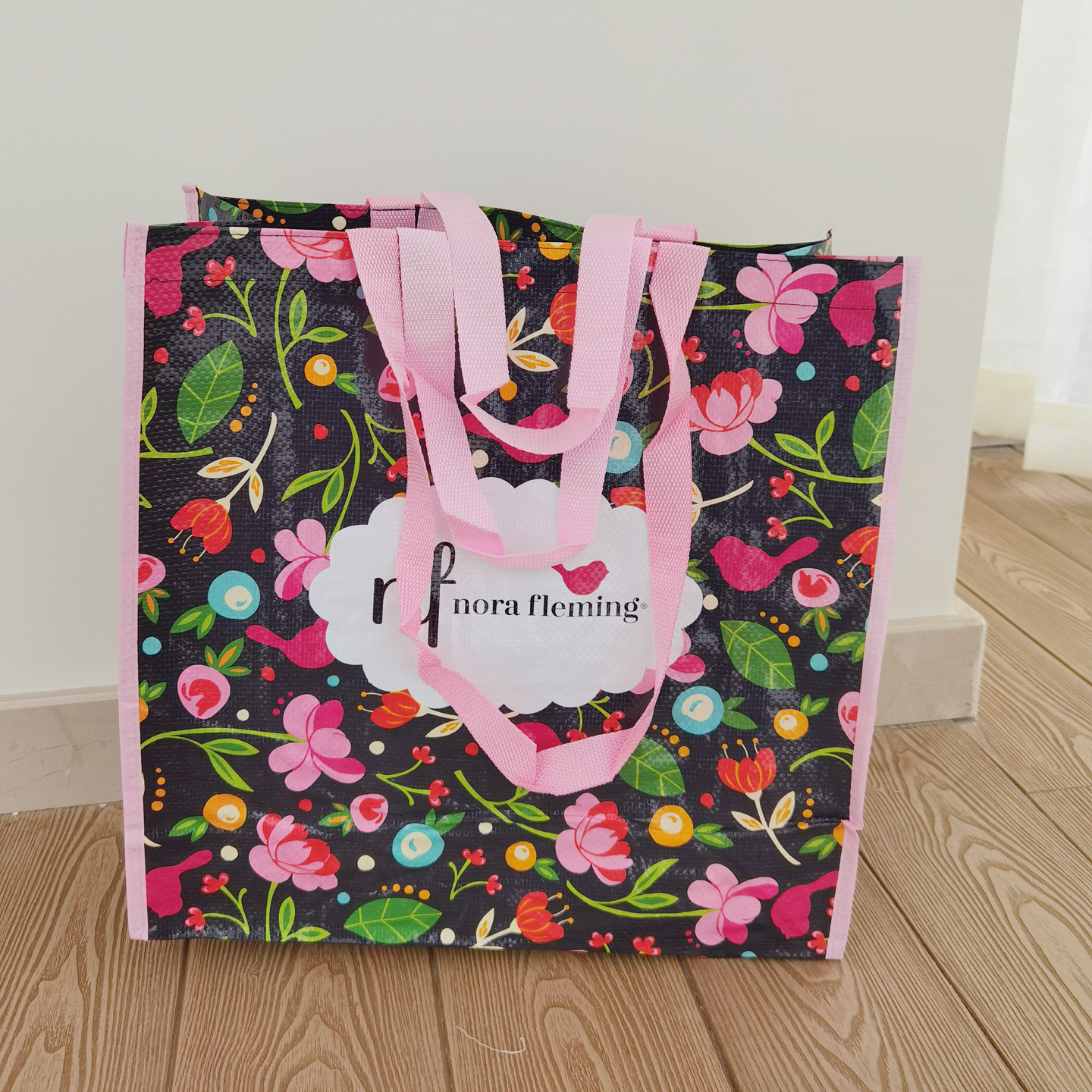 外贸原单小清新花朵编织袋大号防水环保超市购物袋单肩包手提袋