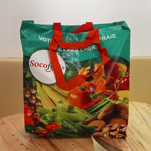 外贸原单大容量防水编织袋单肩包收纳袋环保超市手提购物袋买菜包