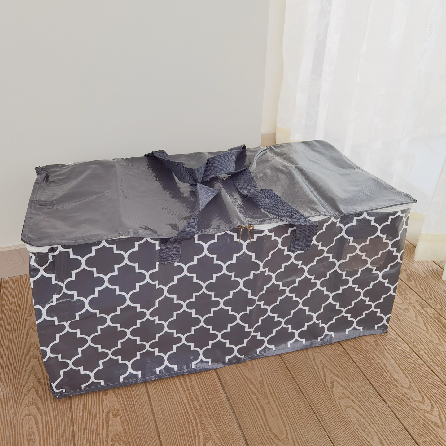 外贸原单超大号加厚双面防水编织袋衣物收纳袋拉链包环保袋搬家袋