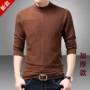 Áo len nam mùa đông mới cao nửa cổ áo len trẻ trung dày cổ tròn áo len cashmere màu rắn đan áo len mỏng - Áo len Cashmere áo khoác thể thao nam