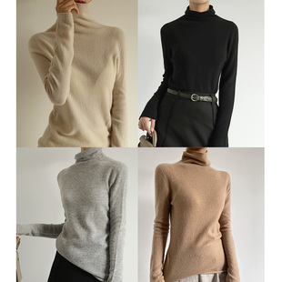 VB 春秋季高领纯山羊绒毛衣打底衫套头针织女保暖长袖修身