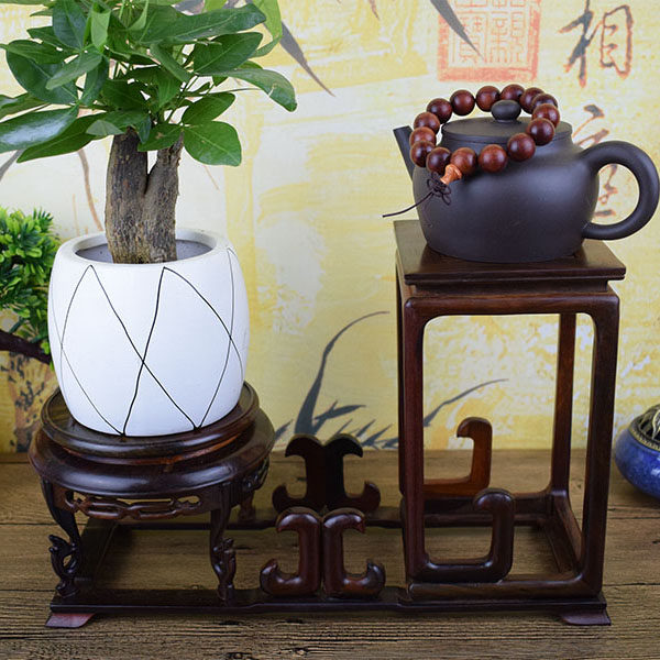 精品大红酸枝博古架花瓶盆景底座奇石玉石紫砂壶茶具架红木多宝阁