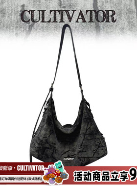 Cultivator原创小众设计做旧暗黑迷彩大容量通勤斜挎托特包2025冬