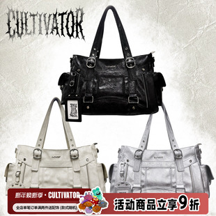 Cultivator原创小众复古辣妹大容量单肩手提斜挎机车托特包2025夏