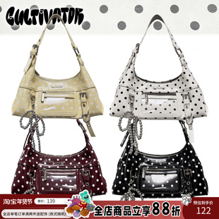 Cultivator原创小众复古油蜡撞色波点百搭单肩斜挎腋下包2025夏新