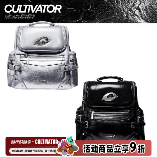 Cultivator原创小众欧美千禧时尚设计感褶皱通勤双肩包背包2025冬