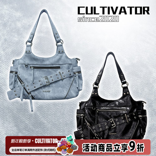 Cultivator原创小众复古辣妹单肩手提斜挎机车包托特包2025秋冬新