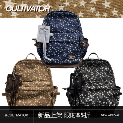 Cultivator原创复古千禧风扎染星星牛仔休闲通勤背包双肩包2025冬