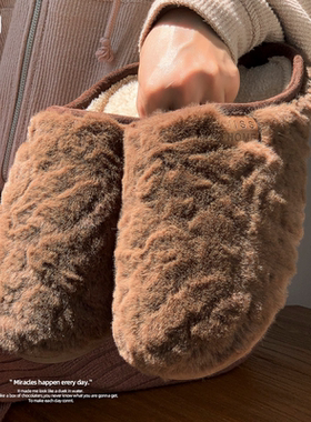 棉拖鞋女士冬季新款居家室内防滑厚底上班通勤加绒保暖情侣棉拖男