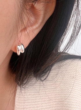 925纯银耳环小众设计感