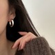 S925纯银耳环女几何C形圈圈小众设计简约韩国气质ins风潮百搭耳饰
