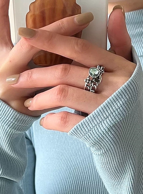 高级感女银时尚冷酷风开口可调