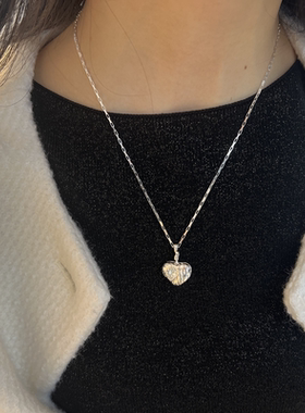 女925纯银轻奢破碎爱心高级项链