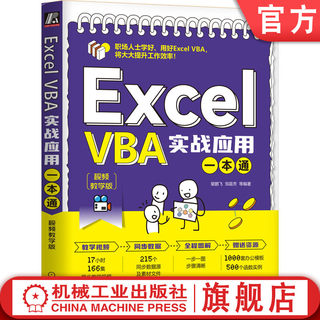 官网正版 Excel VBA实战应用一本通 视频教学版 裴鹏飞 邹县芳 基本界面操作 程序开发 窗体 控件 函数 图表 企业管理系统