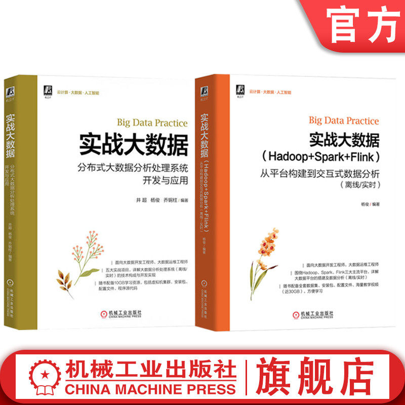官网 实战大数据 Hadoop+Spark+Flink 从平台构建到交互式数据分析+实战大数据 分布式大数据分析处理系统开发与应用 大数据技术