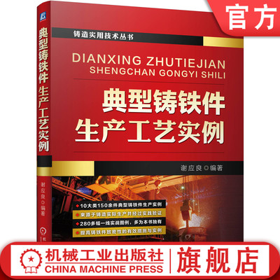 官网正版 典型铸铁件生产工艺实例 谢应良 材质选用 铸造 致密性 技术要求 主要设计 气缸套 环形铸件 球墨铸铁 质量检验