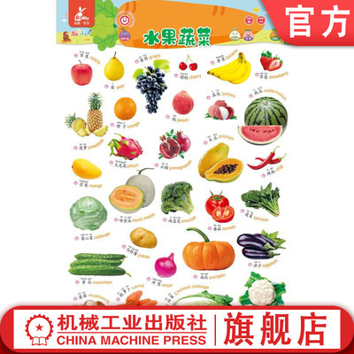 官网正版 瑞莉兔双面发声大挂图 水果蔬菜 日常用品 海润阳光 触摸按键 儿童认知能力教育 幼儿早教 小儿益智