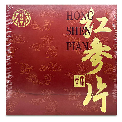 北京同仁堂红参片80g中药饮片礼盒装旗舰店送礼泡茶可搭黄芪枸杞