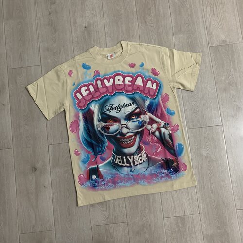 Jellybean Miss Mayhem T-Shirt 小丑女白墨直喷纯棉烫钻短袖T恤