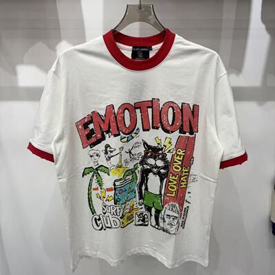 MIXED EMOTION 卡通印花LOGO青年男女美式街头小众个性潮牌短袖