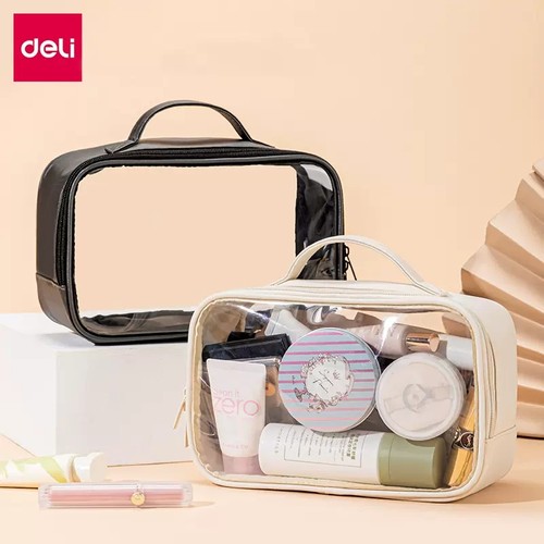 得力洗漱用品收纳透明化妆包便携