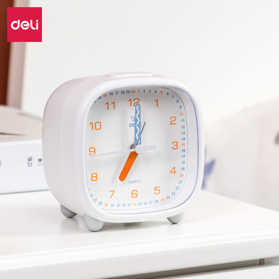 得力闹钟夜光静音多功能起床神器