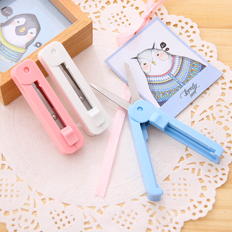 25개 이상 주문 시 무료 배송 델리 6072 휴대용 가위 개폐식 가위 창작 가위 소규모 사무실 학생 가위