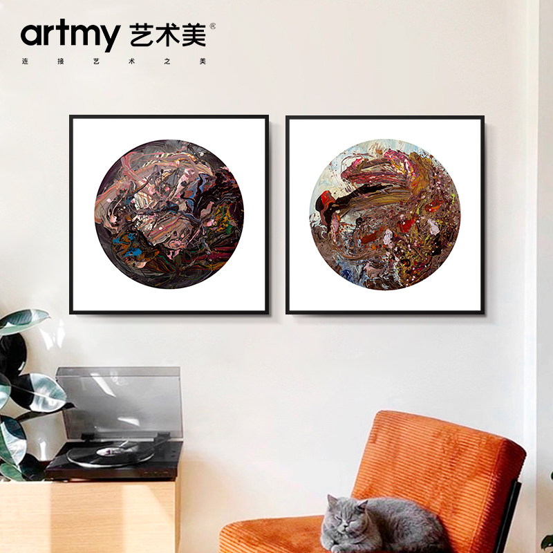 陶立成 现代简约抽象客厅装饰画沙发背景墙画艺术油画别墅挂画图片