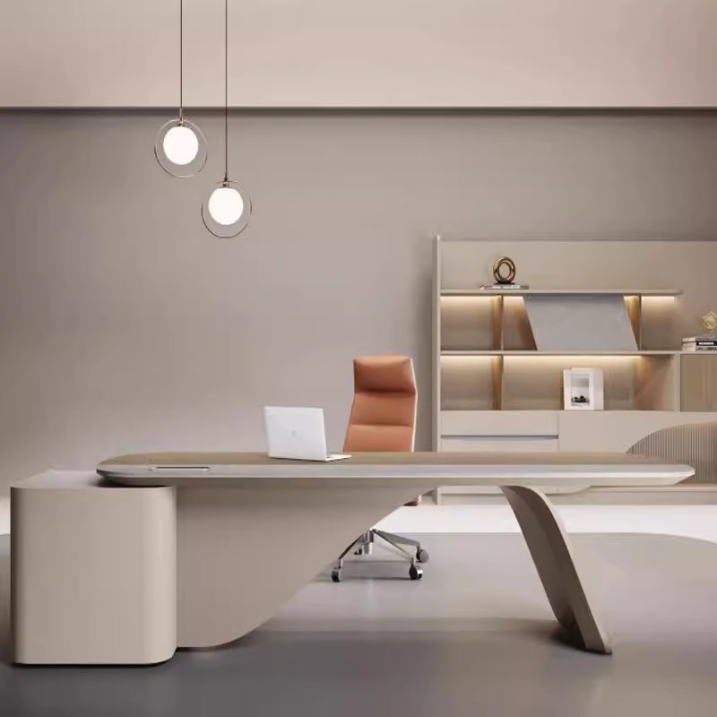 轻奢现代老板桌椅时尚大台实木办公总裁桌大董事长班台办公书桌