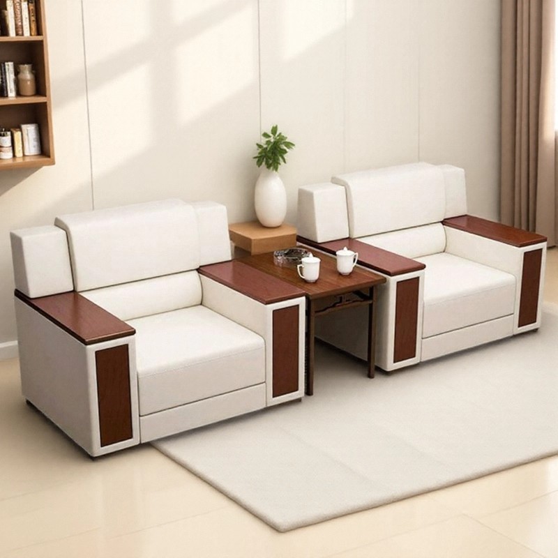 高档办公会议沙发布艺商务贵宾接待会客单人沙发茶几组合厂家直销