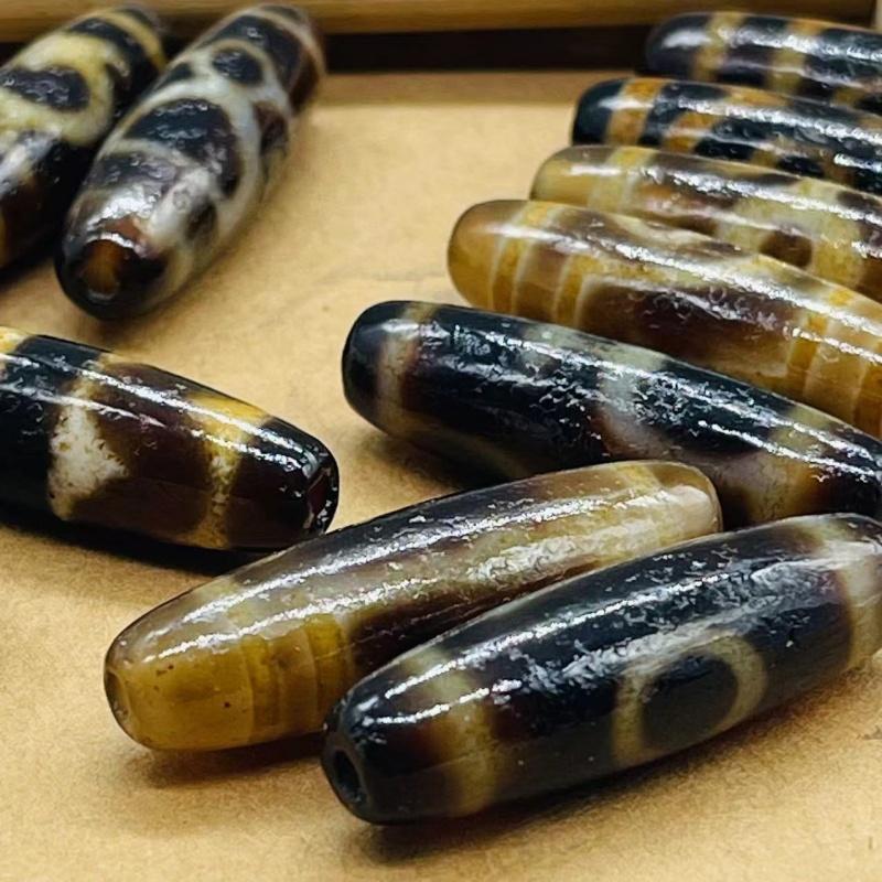 保真品西藏天然玛瑙老天珠虎牙一三五眼吊坠包浆项坠男女颈坠手链