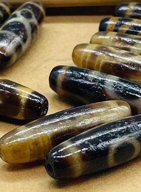 玛瑙老天珠虎牙一三五眼吊坠项坠