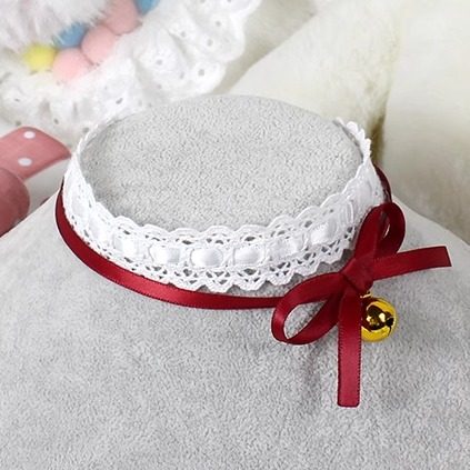 圣诞结&铃铛锁骨链项链金酒红氛围感少女choker双层可爱秋冬百搭