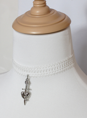 一箭穿心十字架锁骨链项链choker蕾丝颈饰颈环y2k甜酷辣妹巴洛克