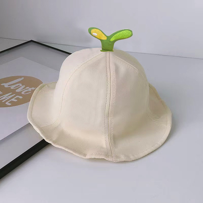 春秋荷叶边渔夫帽宝宝儿童遮阳帽小学生学校幼儿园定制LOGO小黄帽