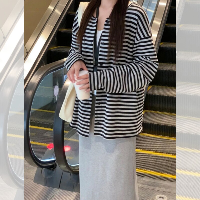 韩系开衫外套慵懒风宽松卫衣上衣