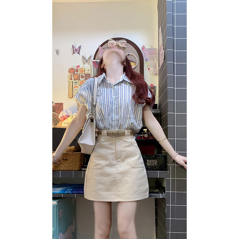 小香风法式套装女夏衬衫上衣新款
