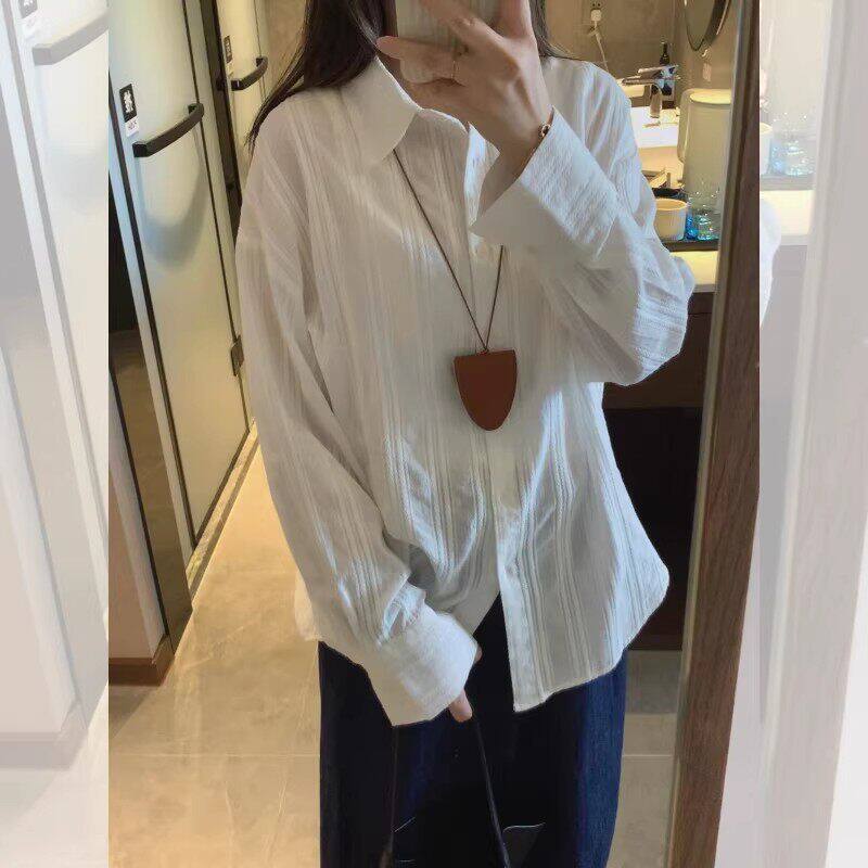 法式复古长袖衬衫通勤防晒衬衣薄