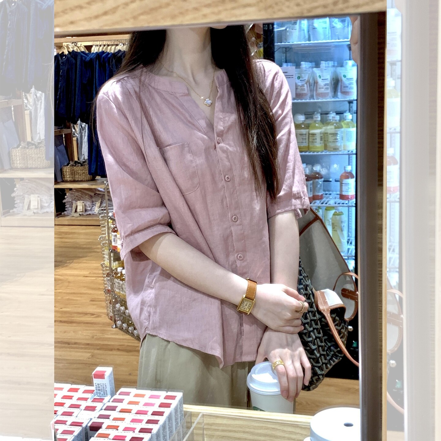 法式小资短袖衬衫松弛感半袖上衣