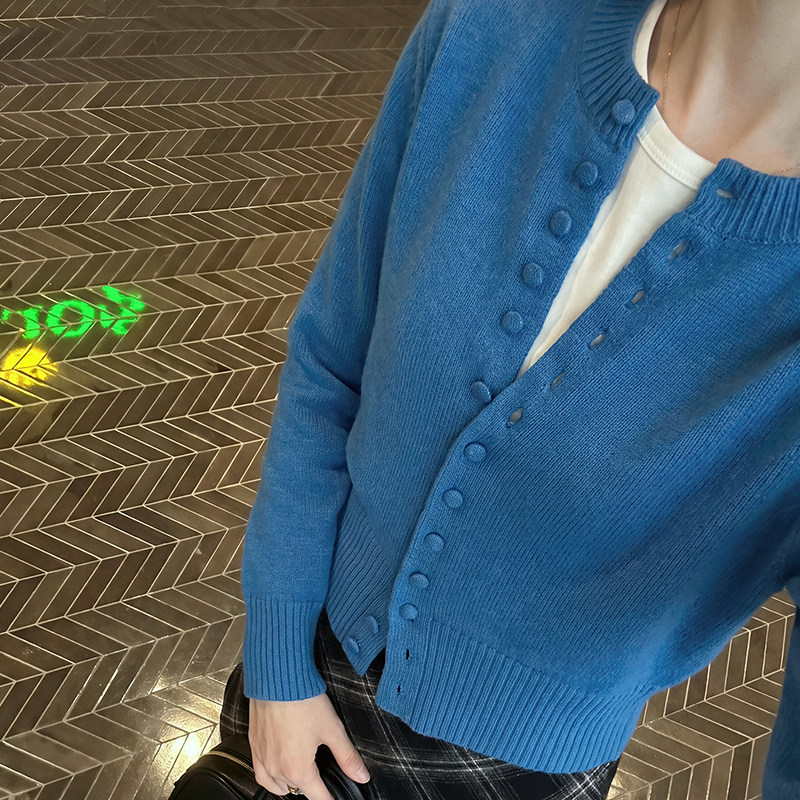 法式高知针织开衫修身短毛衣外套