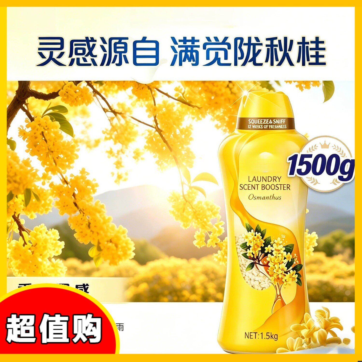 1500g桂花留香珠旅行出差持久留香柔顺护衣随身洗衣香珠