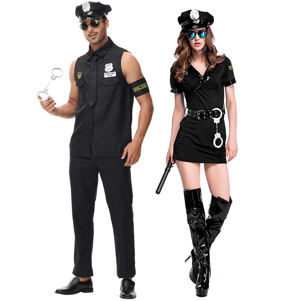 万圣节情侣警察制服套装