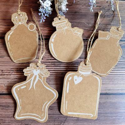 空白漂流瓶许愿卡牛皮复古心愿墙吊牌手工diy礼物装饰留言卡片