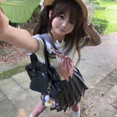 小猫短袖 张不烦原创 灰粉jk制服夏季 正版 学院风水手服 宅喵物语