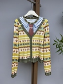 上衣 民族风假两件印花圆领通勤小众高级感减龄长袖 名品港春装 新款