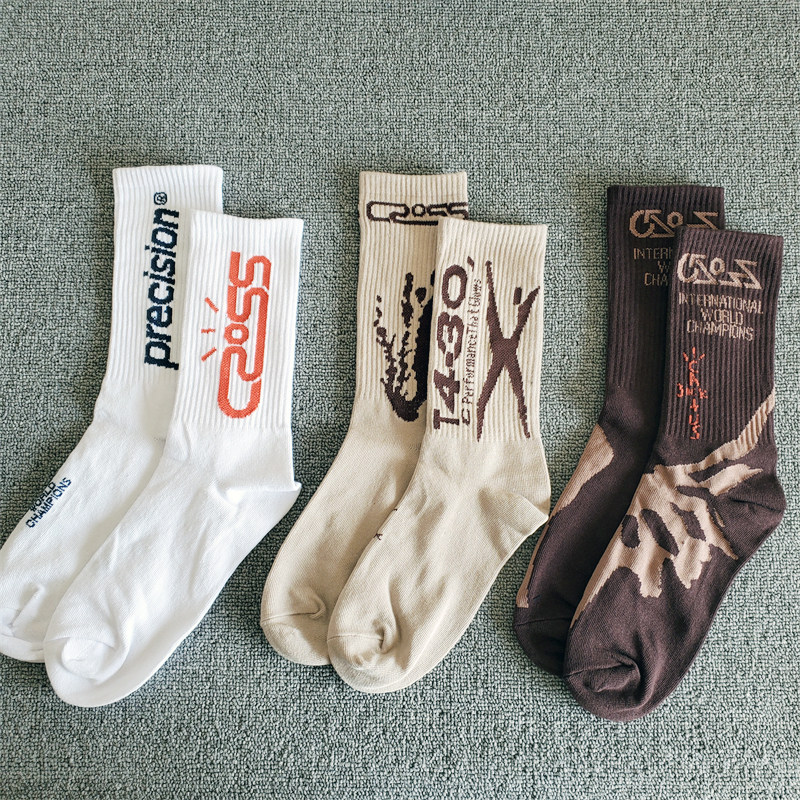 Travis Scott潮牌AB袜子TS欧美Crossover高街头运动长筒滑板男女