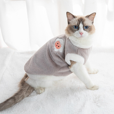 猫咪专用过冬衣服布偶猫保暖背心绒衣宠物狗狗衣服小猫猫幼防掉毛